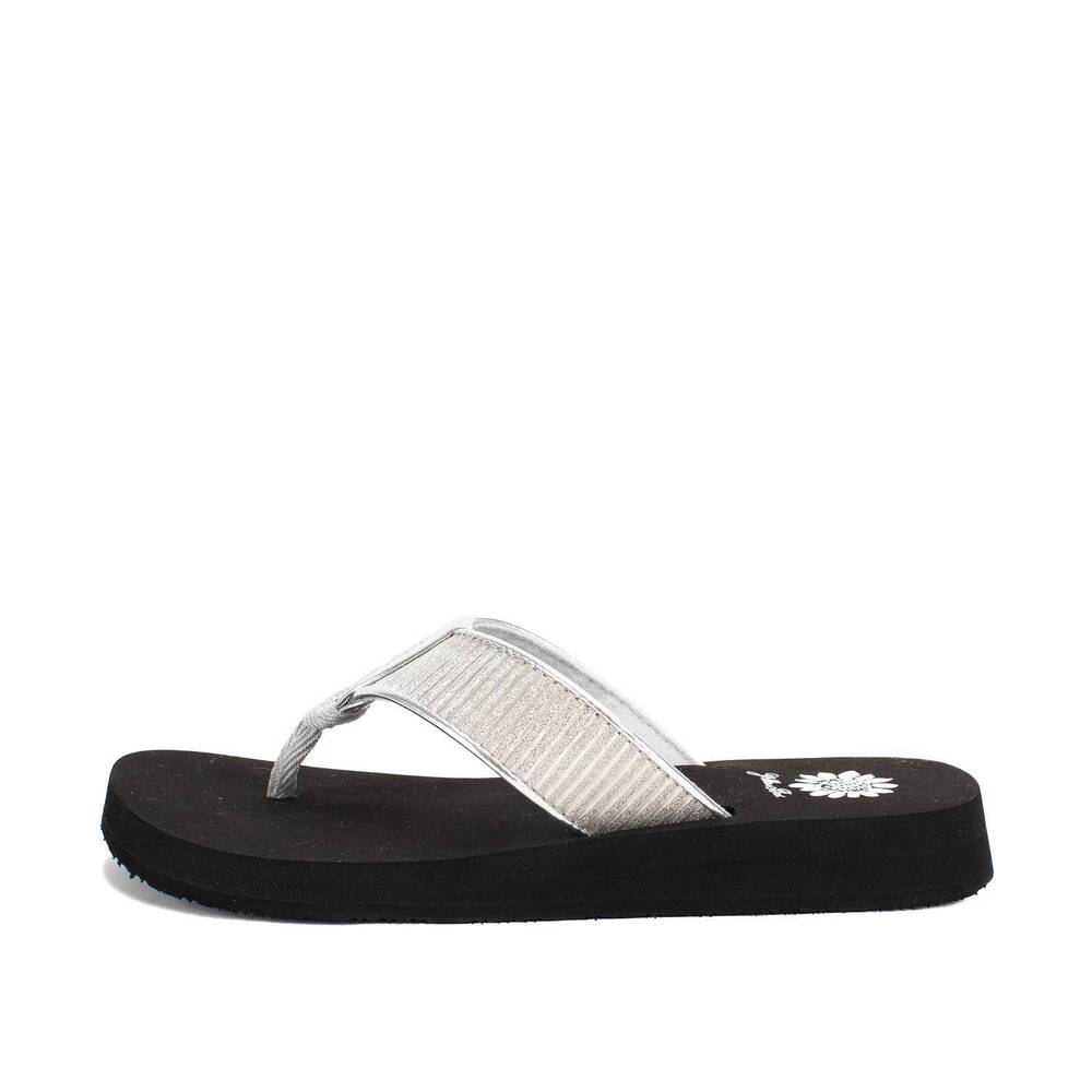 NEW YELLOWBOX women's freehold flip flop in silver - Picture 2 of 4